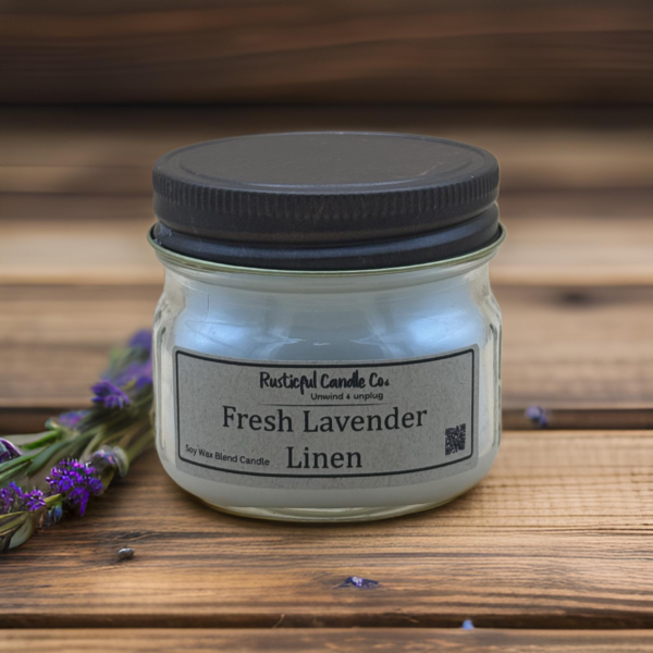 Fresh Lavender Linen 4oz Mason Jar