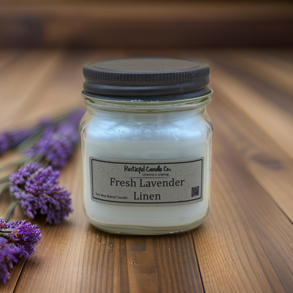 Fresh Lavender Linen 8oz Mason Jar