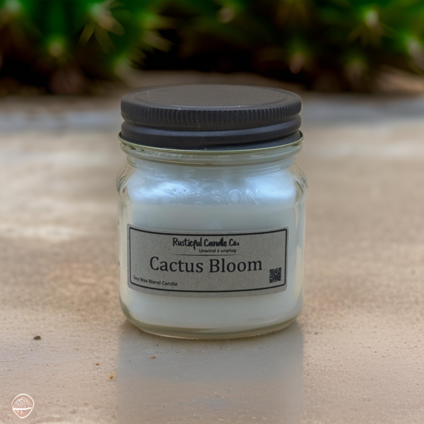 Cactus Bloom 8oz Mason Jar