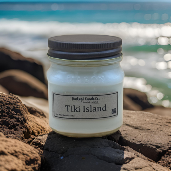 Tiki Island 8oz Mason Jar