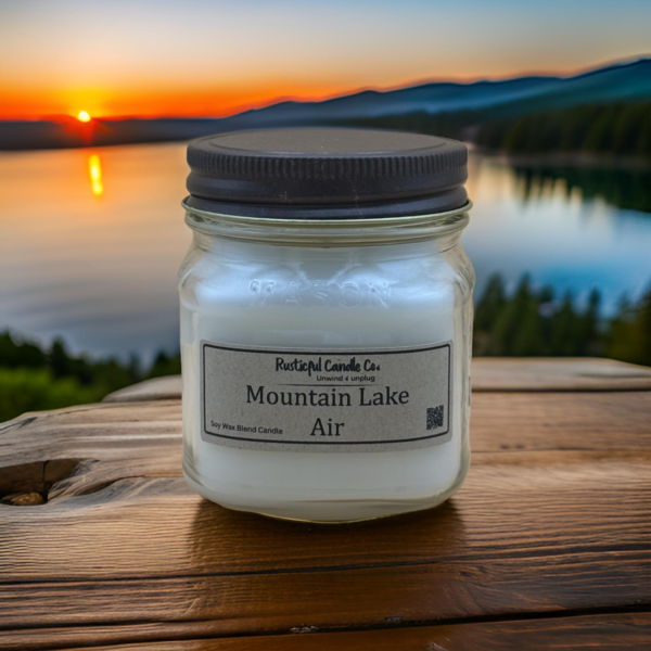 Mountain Lake Air 8oz Mason Jar