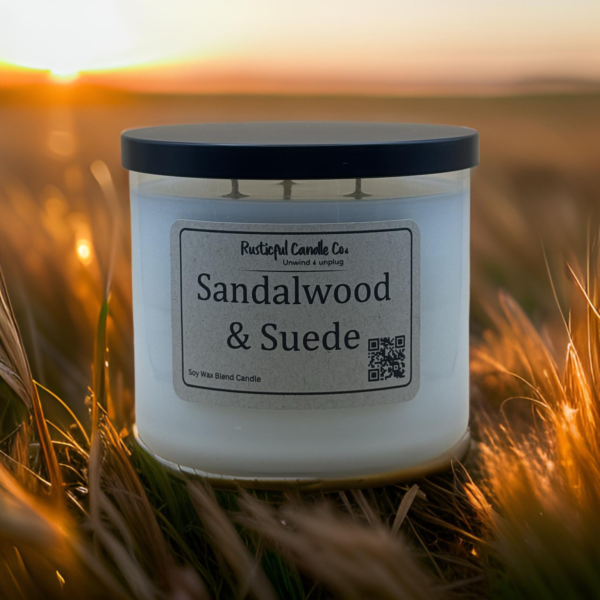 Sandalwood & Suede 3 Wick