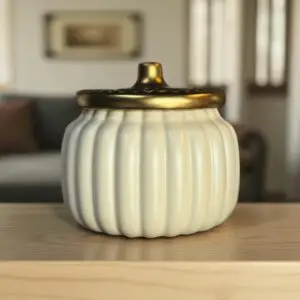 White Fall Scented Pumpkin Candle