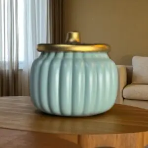 Teal Fall Pumpkin Scented Candle